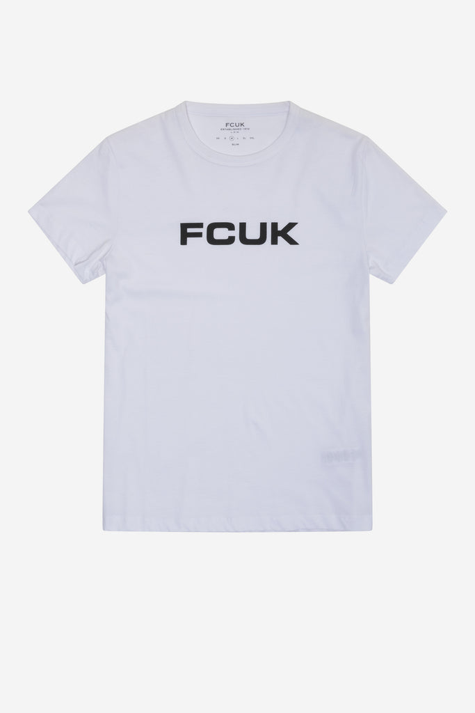 Valkoinen FCUK Unisex T-paita