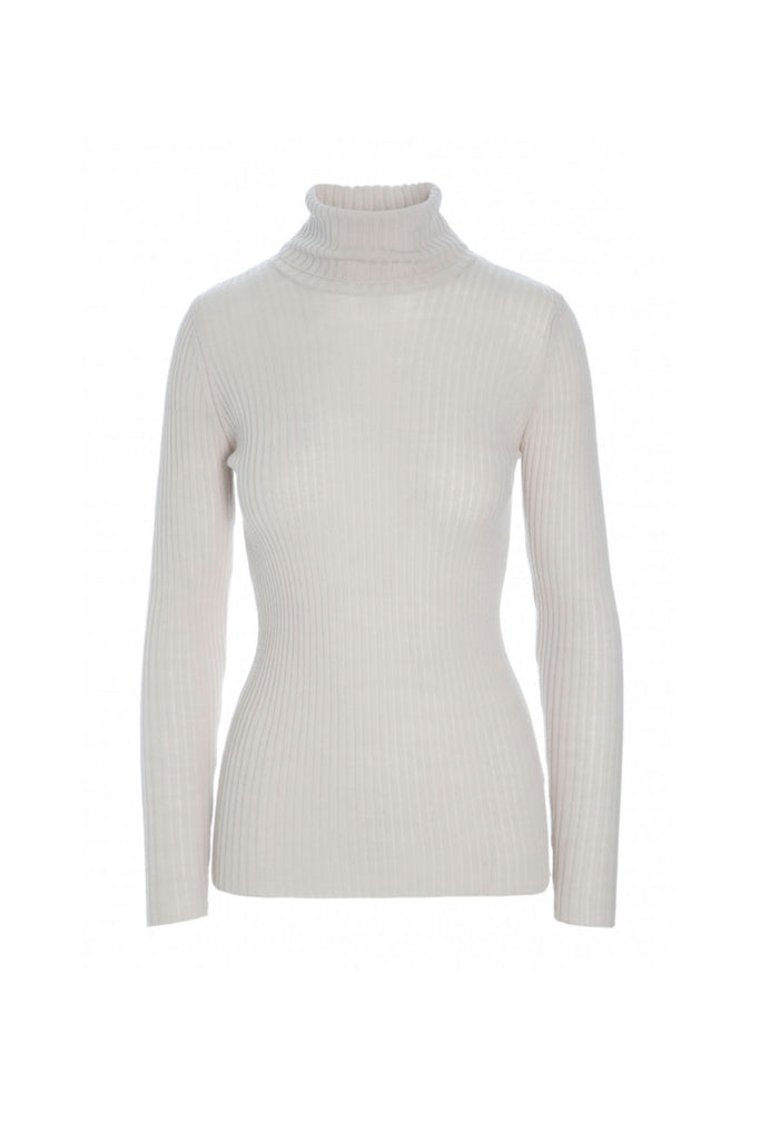 Bitte Kai Rand vaalea beige merinovilla neulepoolo, Turtleneck pullover, Ivory