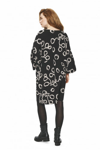 Bitte Kai Rand graaffinen printtimekko, Lunaria Dress Black