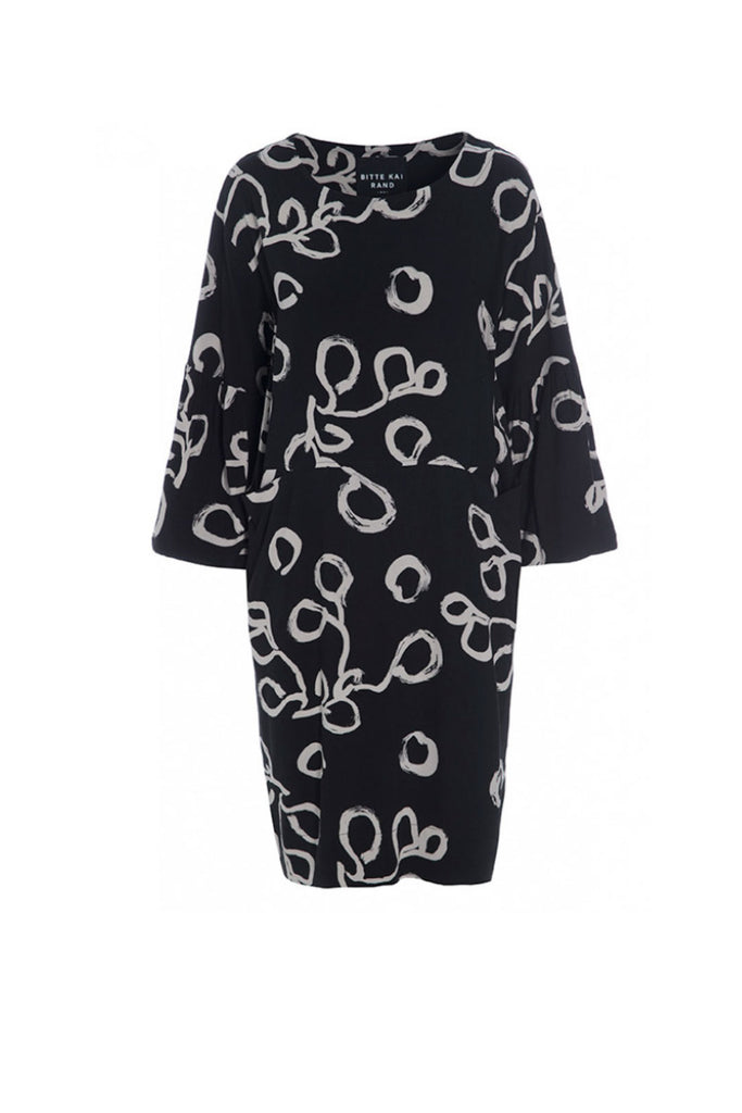 Bitte Kai Rand graaffinen printtimekko, Lunaria Dress Black