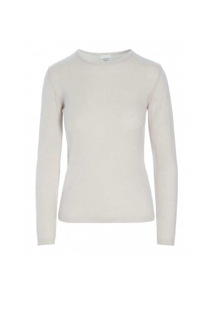 Bitte Kai Rand vaalea beige merinovilla neulepusero, New wool blouse, Ivory