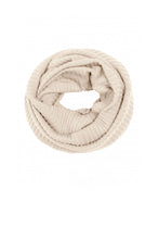 Lataa kuva Galleria-katseluun, Bitte Kai Rand beige ribattu merinovilla neulekauluri, Merino wool Cowl, beige / ivory