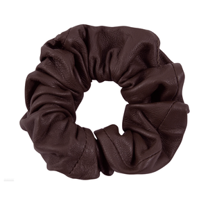 Depeche tummanruskea nahkainen scrunchie-hiusdonitsi / Brownie