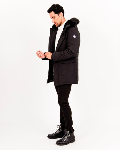 Maison Courch Mid long Parka Centauree with heating / Black