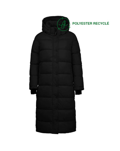 Maison Courch extra long puffer with hood Astragale, Black