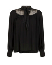 Lataa kuva Galleria-katseluun, Tramontana musta sifonkipaita, Top Bow Chiffon Viscose Mix