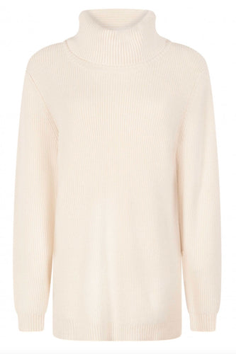 Tramontana luonnonvaalea oversize neule poolokauluksella, Jumper L/S Collar, Cream