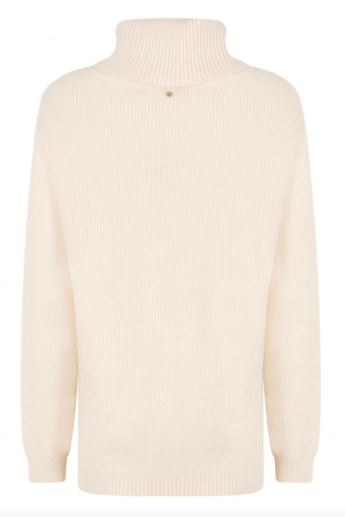 Tramontana luonnonvaalea oversize neule poolokauluksella, Jumper L/S Collar, Cream