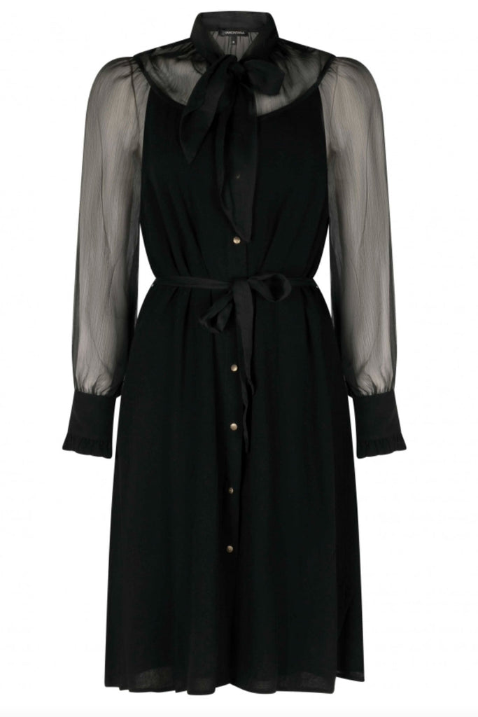Tramontana musta sifonki mekko, Dress Bow Chiffon Viscose Mix